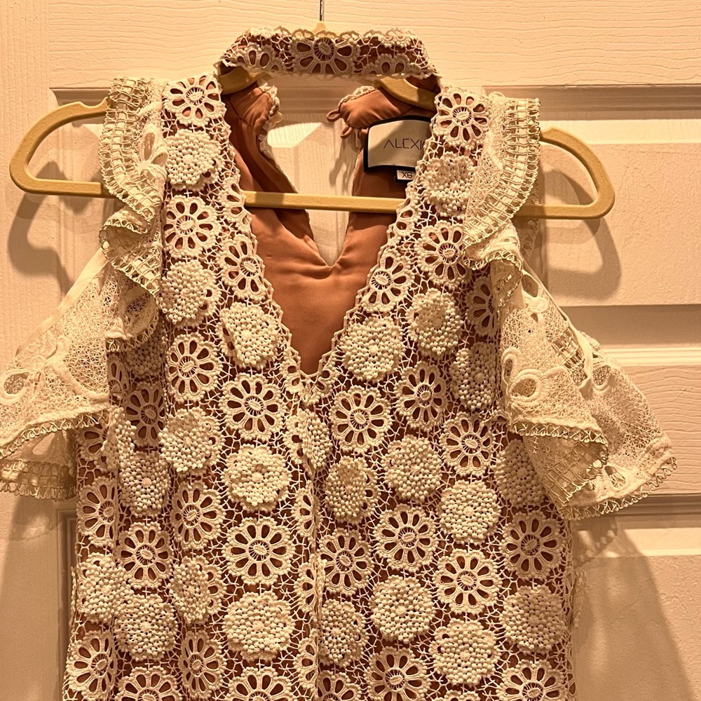 Alexis White Lace Blouse XS